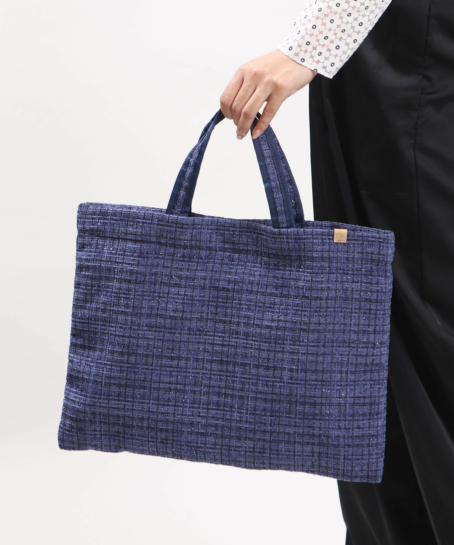 relac]A4サイズ ラメ感ツイード素材 トートバッグ | トートバッグ