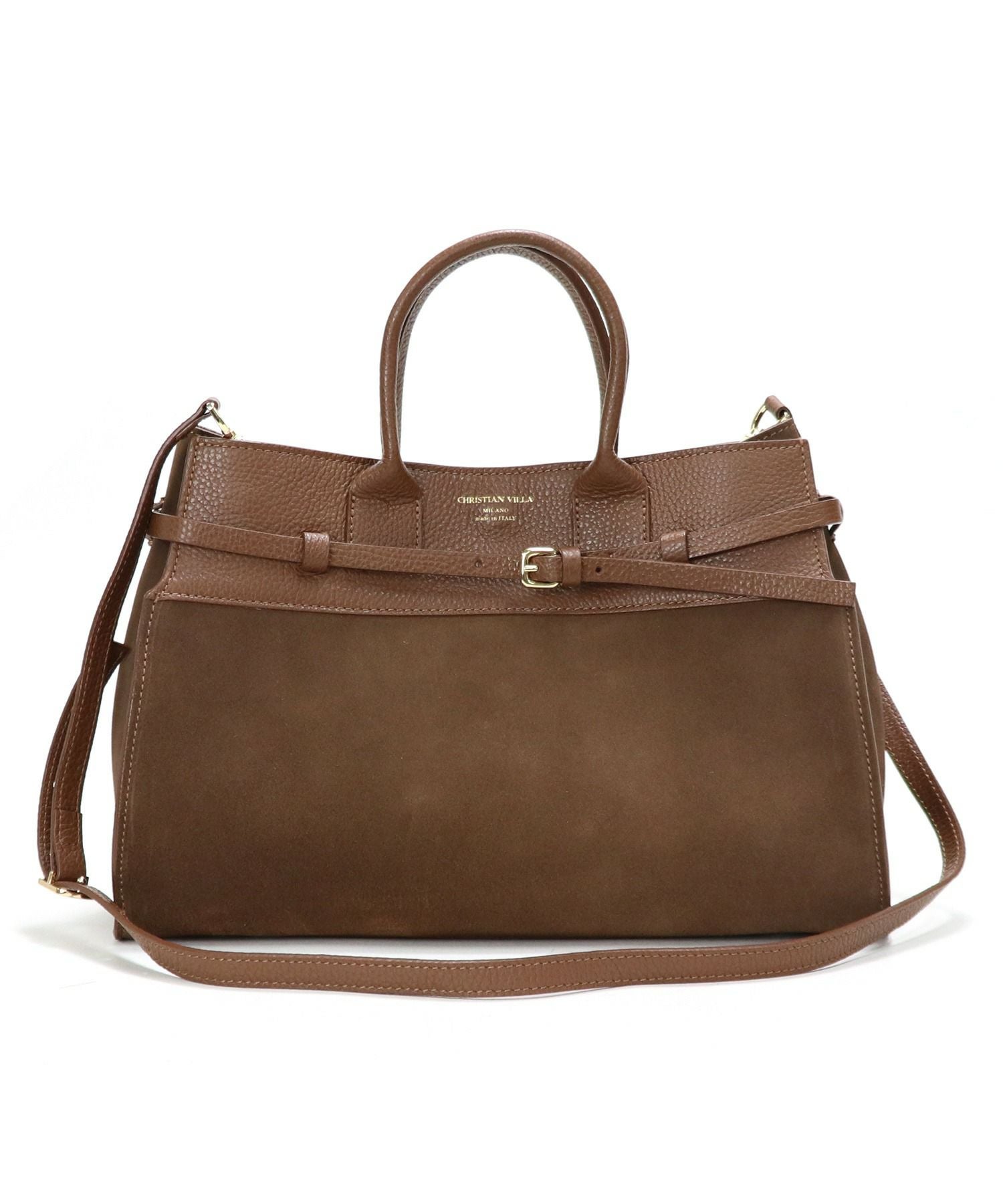 CHRISTIAN VILLA】 イタリア製 2WAY カーフレザー×カーフスエード