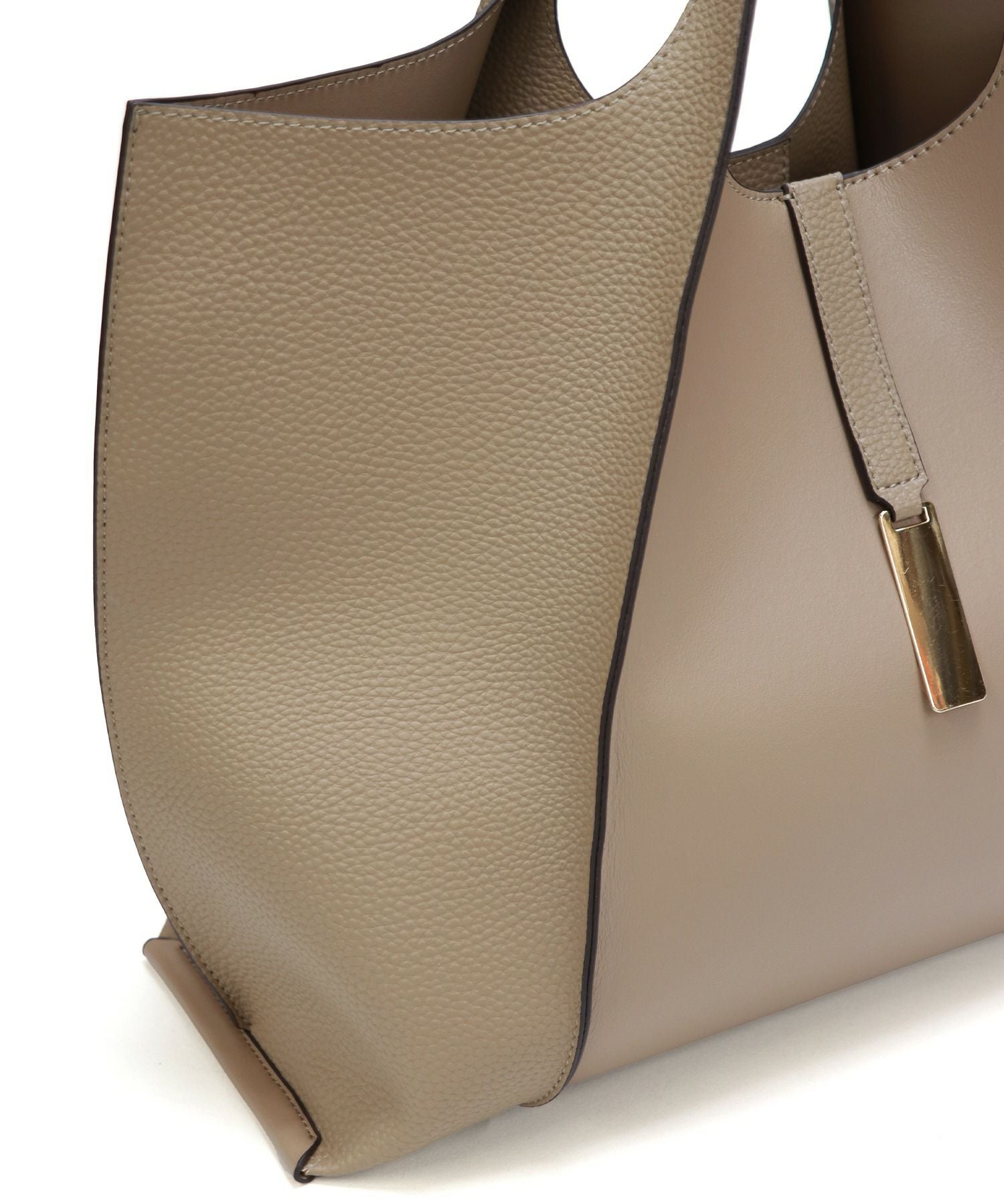 Bermosa]前後あおりポケット A4収納可 底鋲付き自立トートバッグ