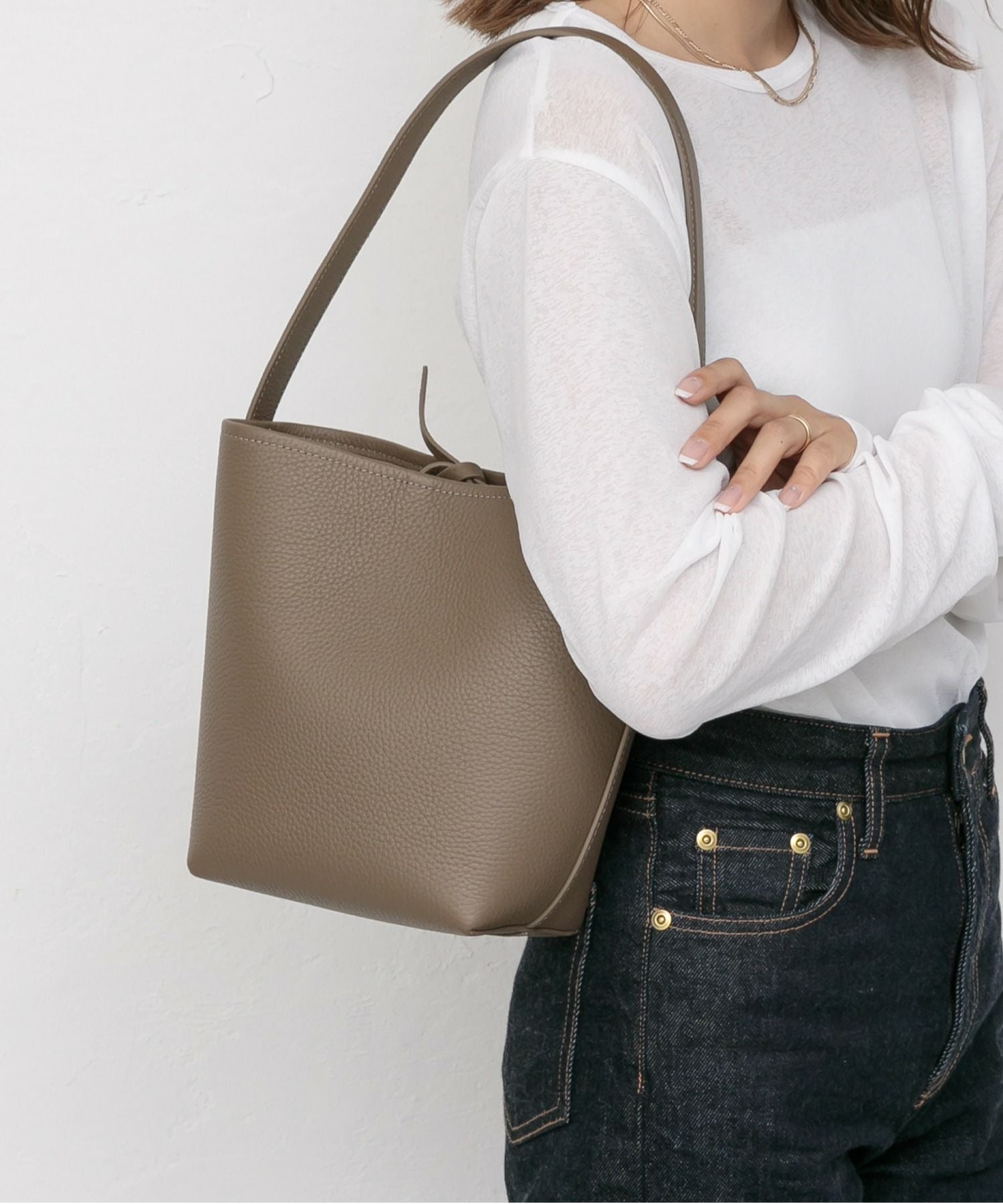 relac]本革 バケツ型 インバッグ付き トートバッグ | トートバッグ