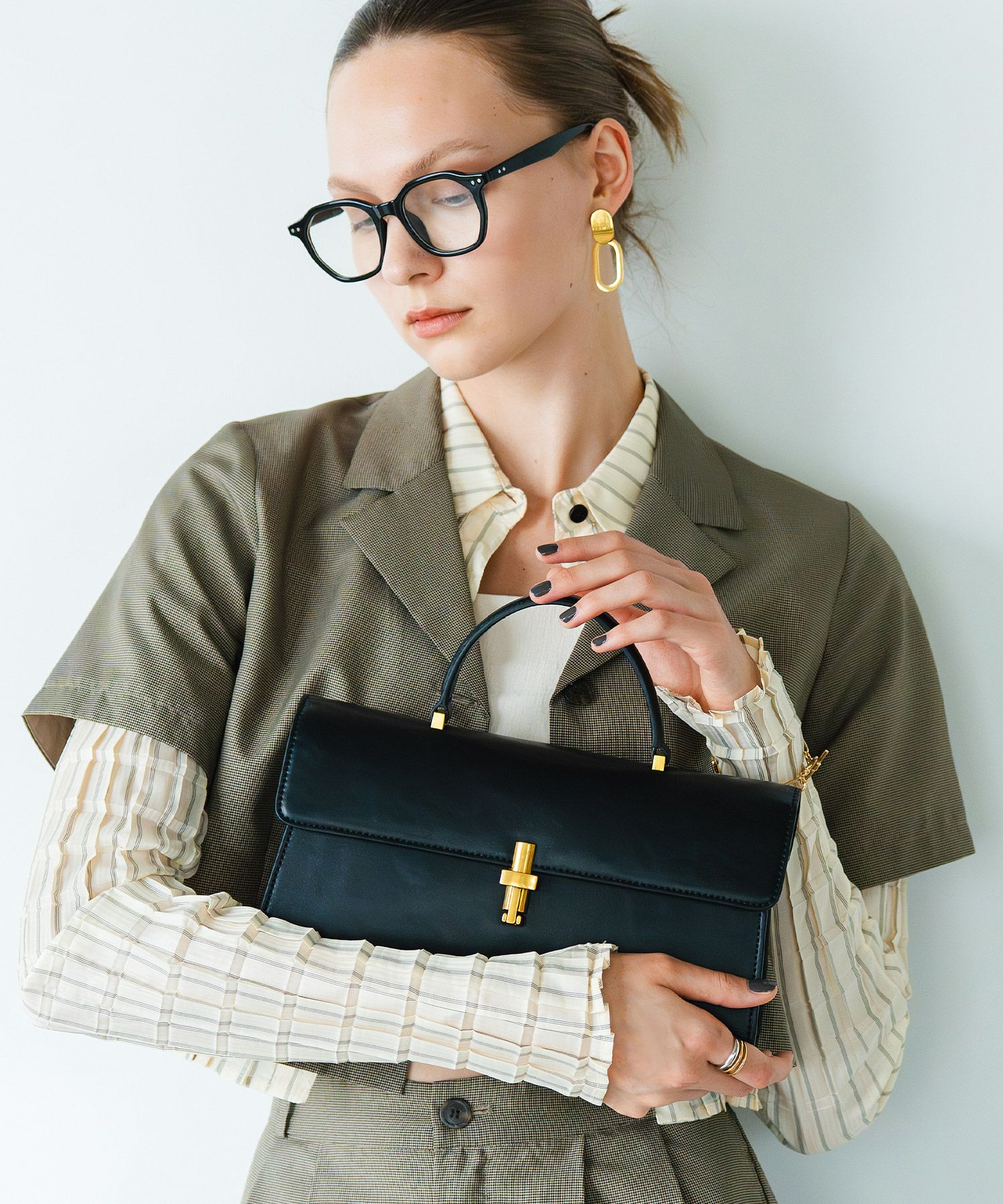 LA MARGE]本革 2WAY スクエア ハンド＆ショルダーバッグ