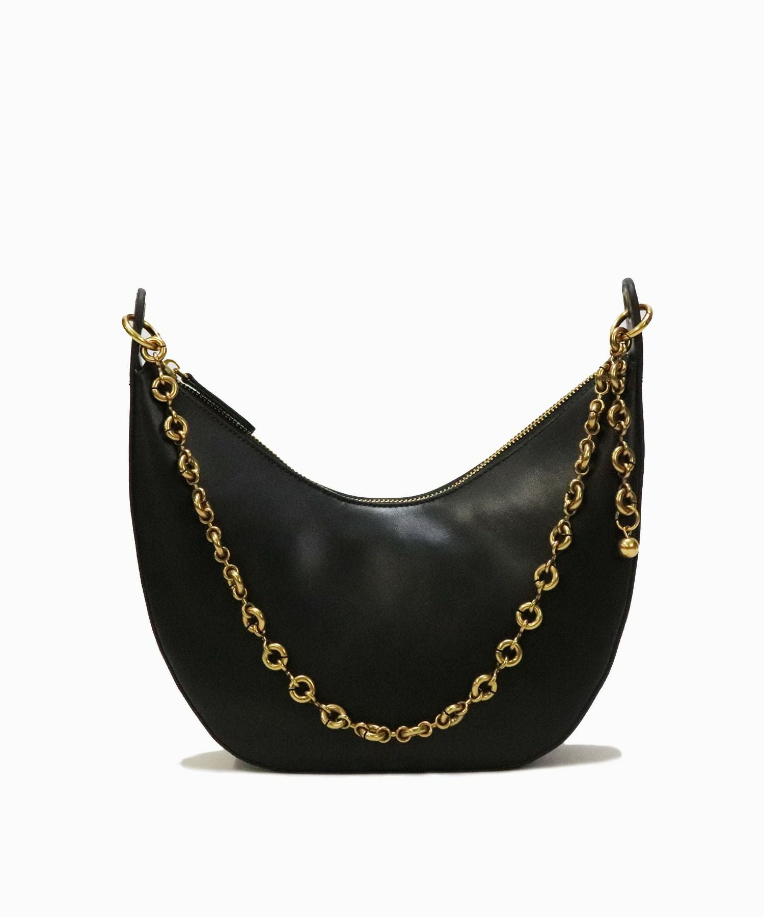 LA MARGE】本革 ハーフムーン チェーンハンドル ショルダーバッグ