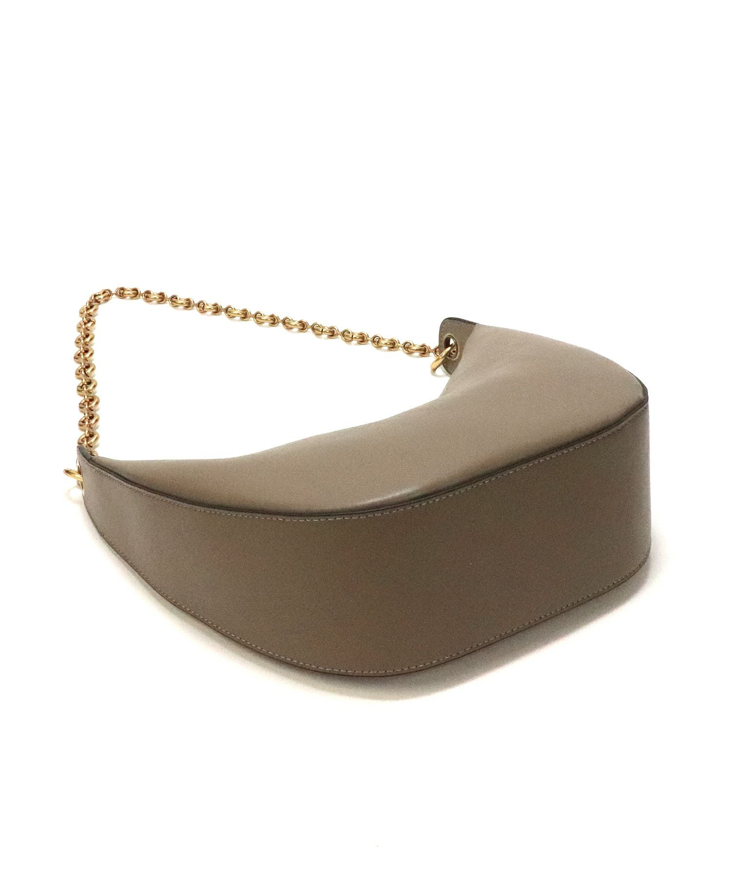 LA MARGE】本革 ハーフムーン チェーンハンドル ショルダーバッグ