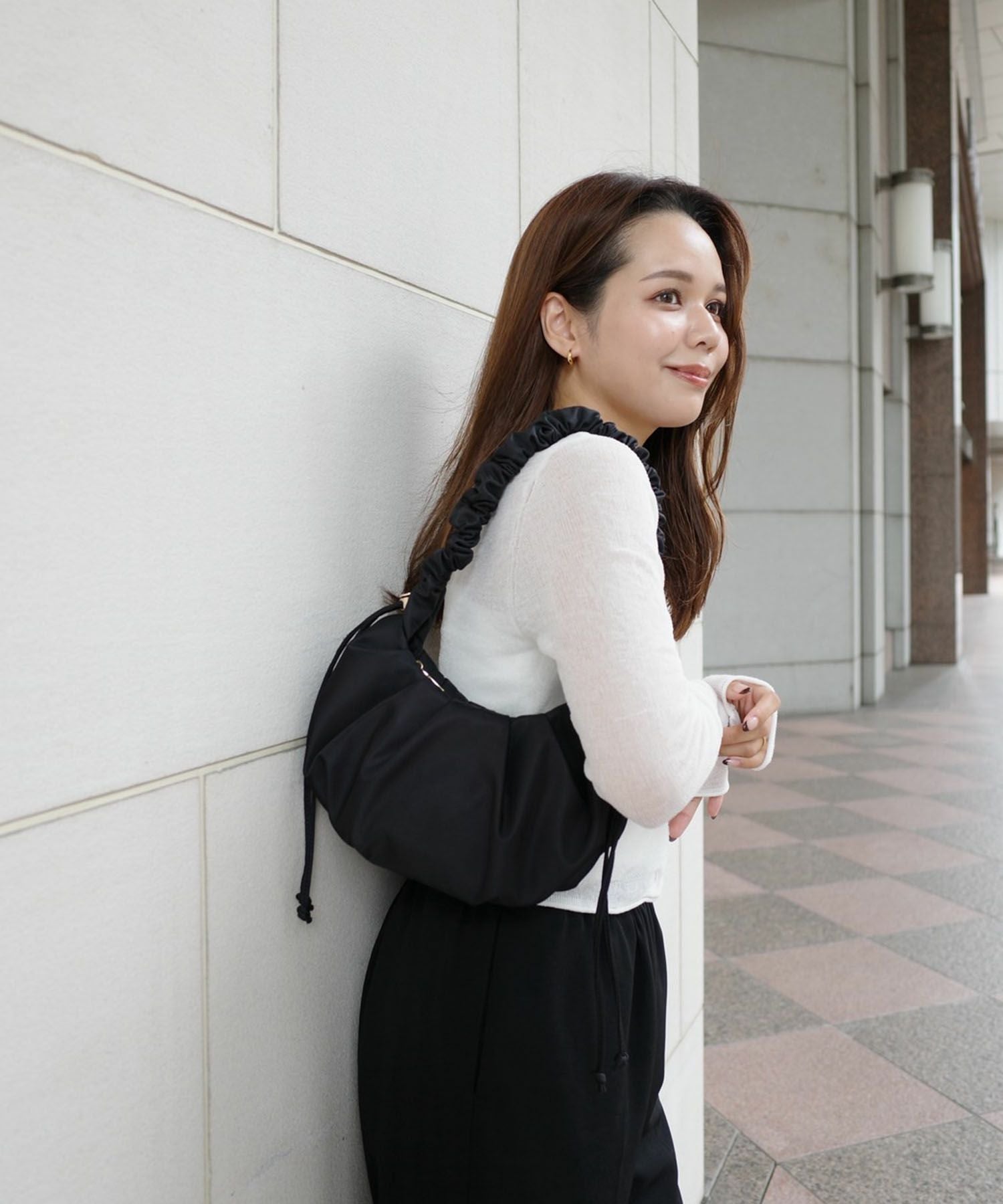 rio様コラボアイテム】 ドローストリングショルダー 2WAYミニバッグ