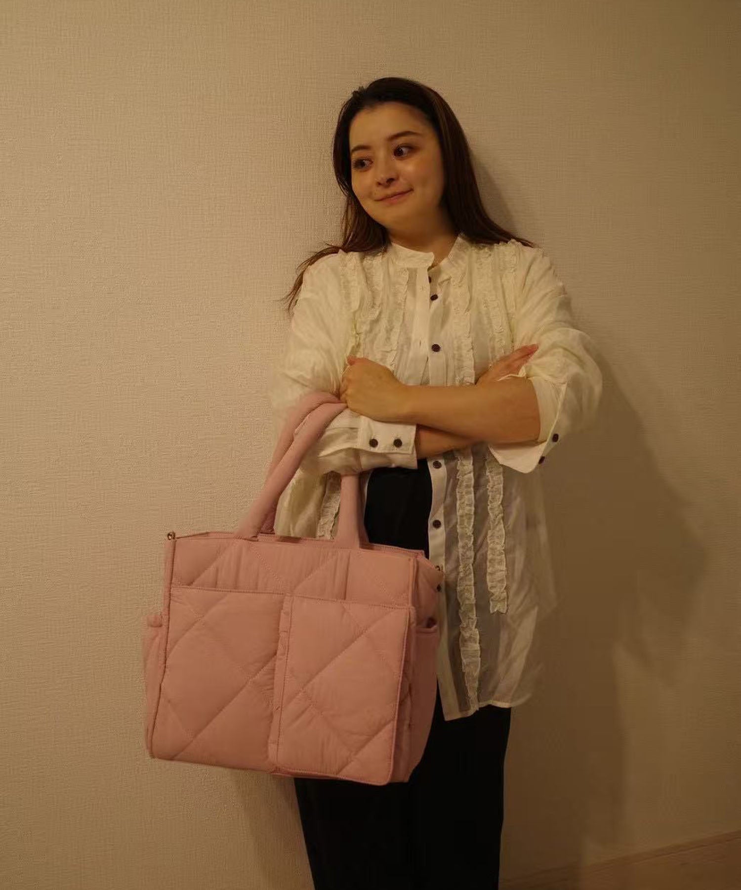 田中優衣様コラボアイテム】撥水加工大容量ナイロンマザーズバッグ