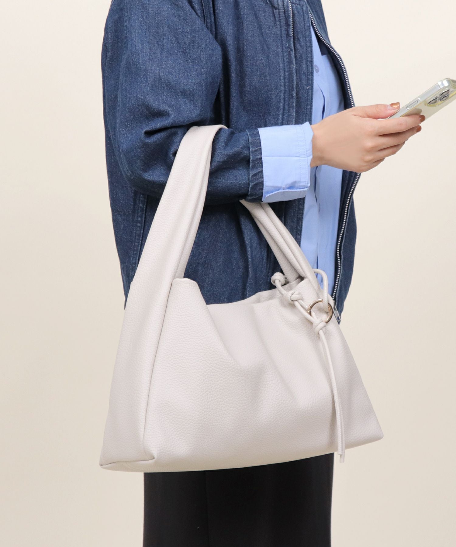LA MARGE 】フェイクレザー ワンショルダー トートバッグ | トート