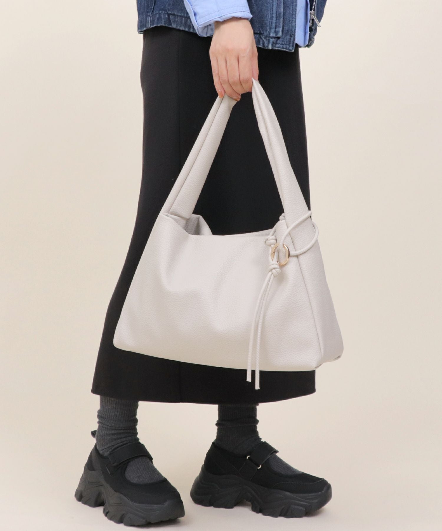 LA MARGE 】フェイクレザー ワンショルダー トートバッグ | トート
