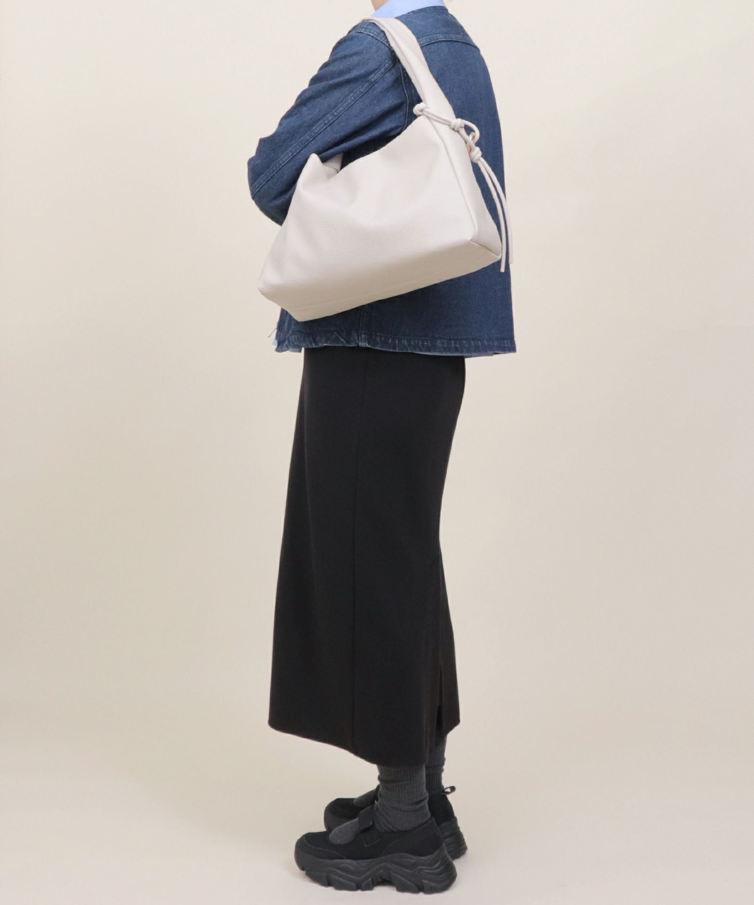 LA MARGE 】フェイクレザー ワンショルダー トートバッグ | トート